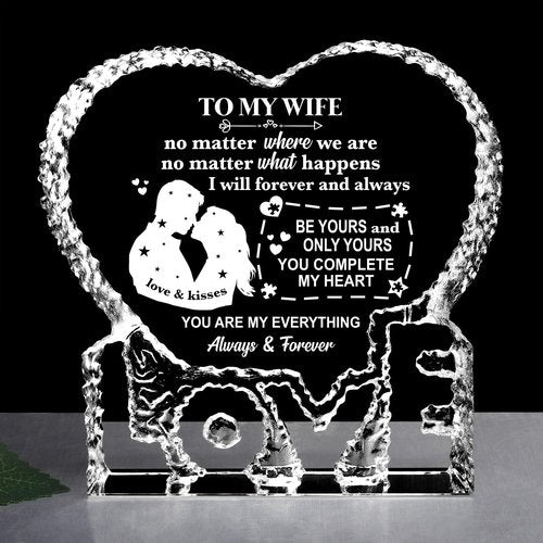 ZHSHWAT Gifts for Wife, I Love You Gifts for Her, to My Wife Crystal Keepsake Gift from Husband,Christmas Wedding Anniversary Birthday Gift for Wife