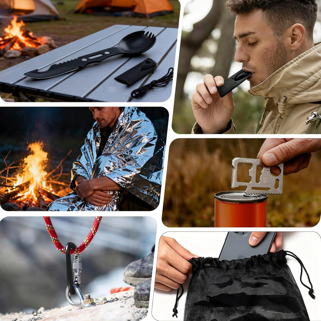 2025 Survival Kit Advent Calendar for Men - 33-Piece Outdoor Gear for Camping, Fishing & Hunting