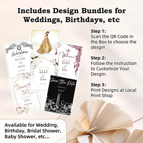 Wedding Sign Holder, Adjustable Welcome to Our Wedding Sign Stand W/Design Bundle & Leather Sign Hanging Straps, Heavy Duty Easel Stand for Sign, Wedding Seating Chart Stand, Easel for Display (White)