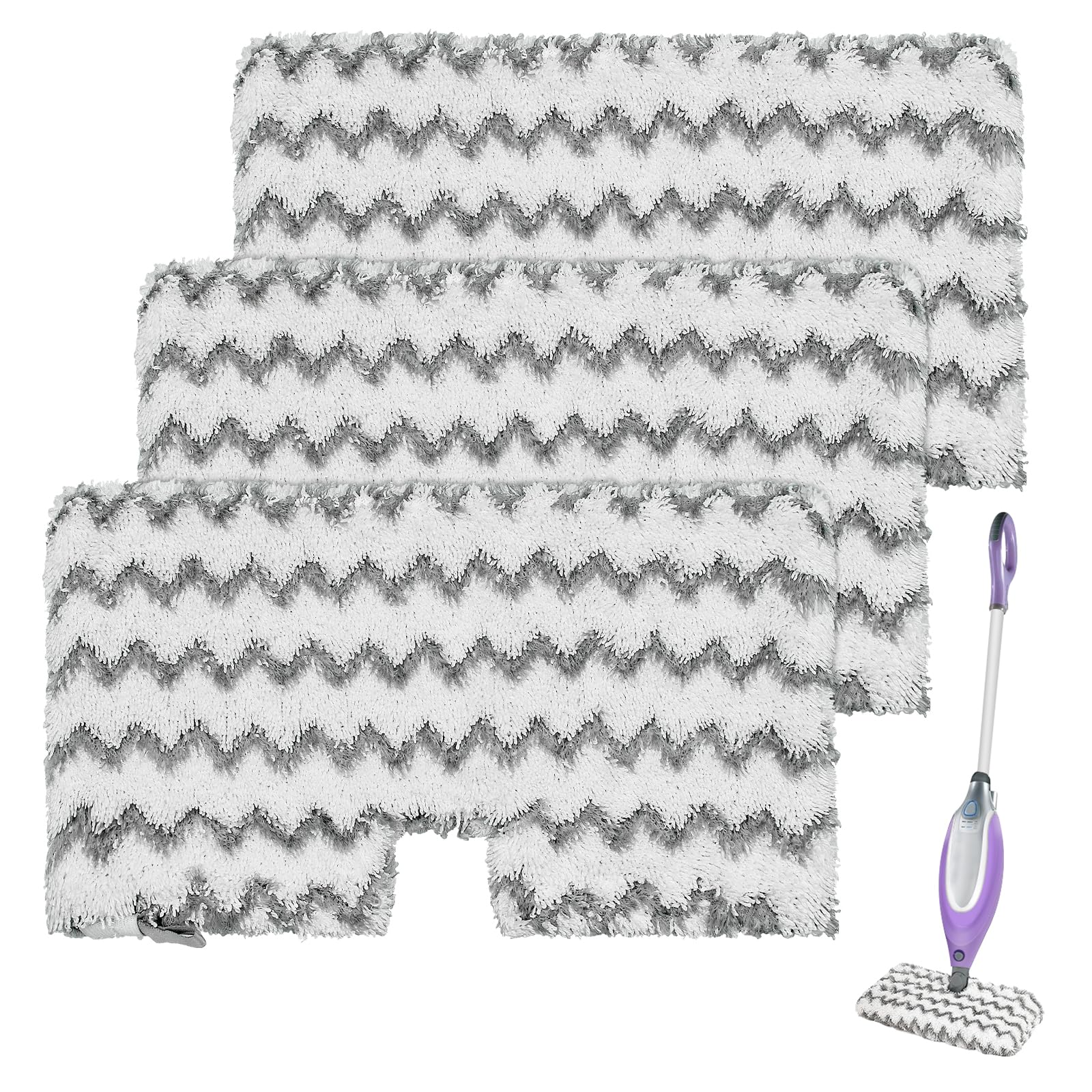 Steam Mop Replacement Pads for Shark S3500 Series S3501 S3601 S3501S S3601C S3550 S3801 S3901 S2901 Steam Pocket Mop,Microfiber Scrub Mop Pads for Deep Cleaning,Reusable and Machine-washable,3 Pack