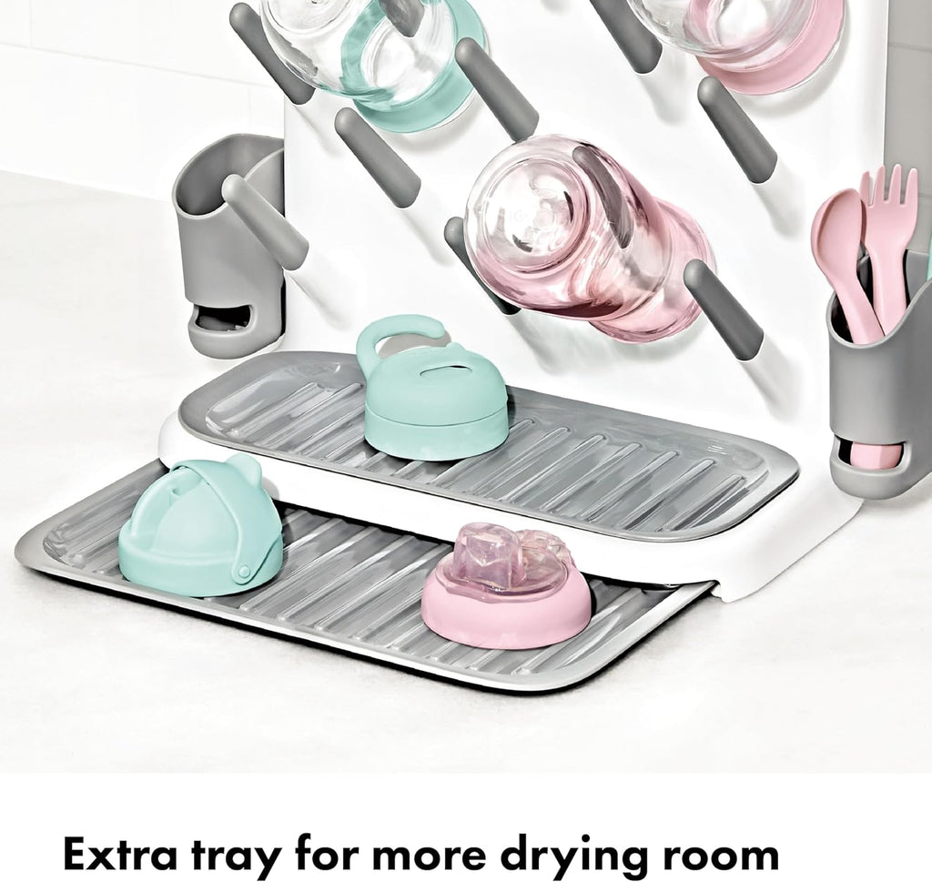 OXO Tot Expandable Drying Rack - Space-Saving Design for Newborn Baby Bottles | Essential Kitchen Accessory