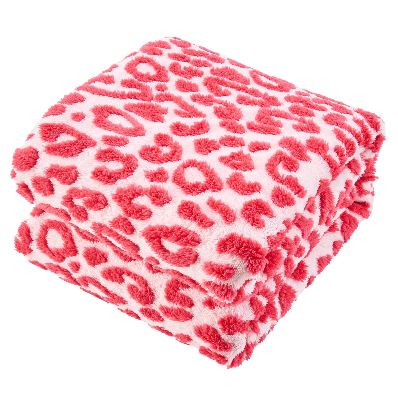 FY FIBER HOUSE Cheetah Print Blanket Leopard Blankets Hot Pink Throw Blanket for Couch Bed - 60"x80"