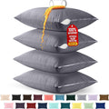 Utopia Bedding Waterproof Pillow Protectors - Bed Bug & Dust Mite Proof | Standard Size Set of 4, Gray