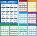 9Pcs Exercise Poster Set - Workout Charts for Dumbbells, Kettlebells, Yoga & More | Home Gym Decor