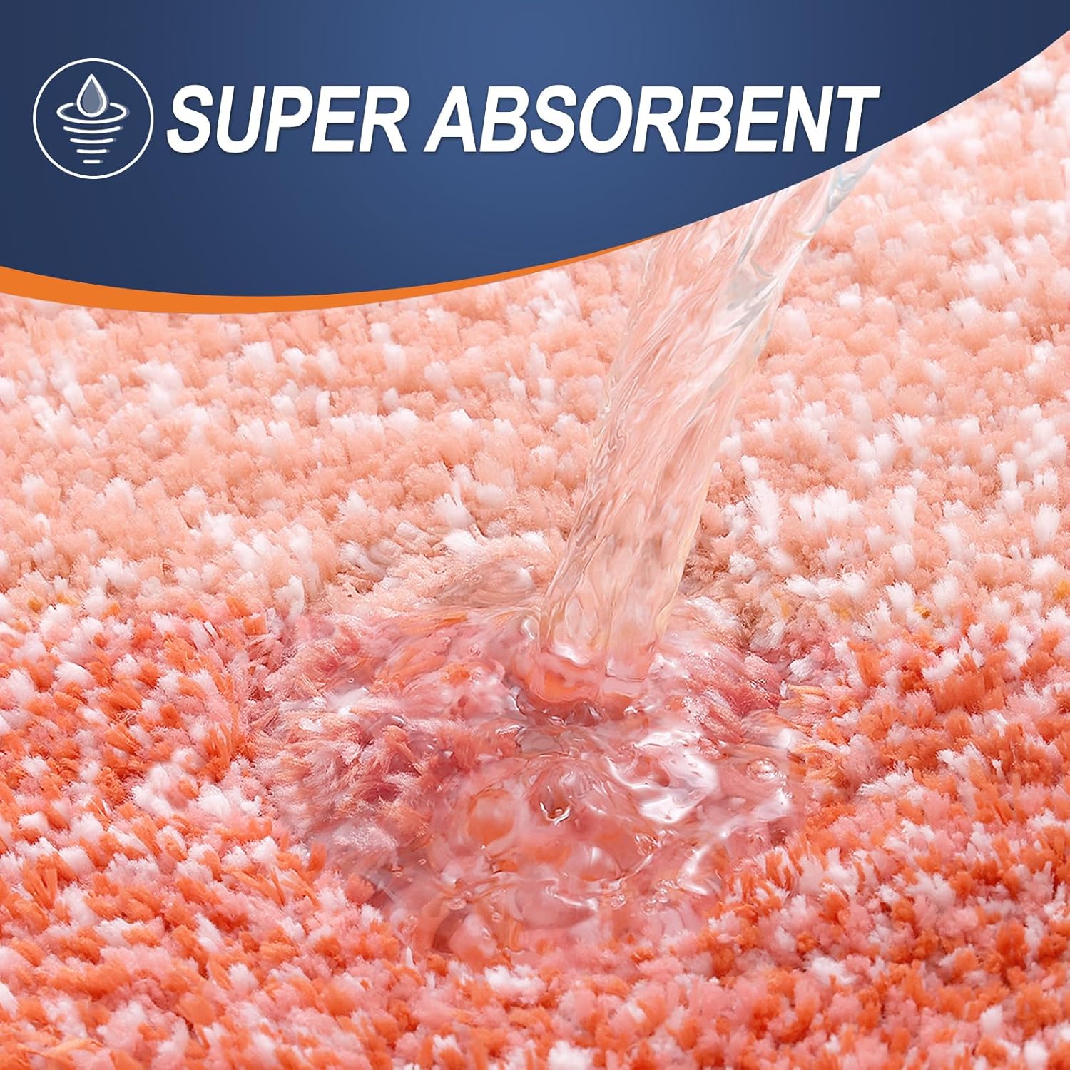 OLANLY Bathroom Rugs - Extra Soft Absorbent Microfiber Mat | Quick Dry, Machine Washable, 36x24, Coral