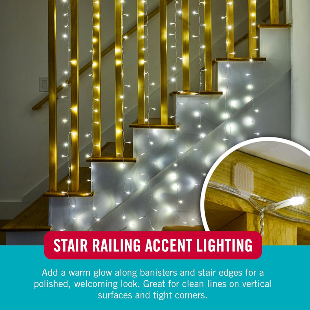 VELCRO Brand Indoor Light Clips - Damage-Free String Light Holders, 100 ft Capacity, 48 Pack