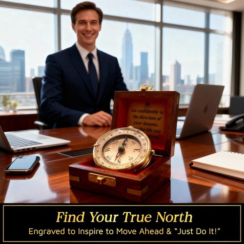 Dream Chaser Compass - Unique Graduation Gift for Him | Motivational Card Included, Perfect for College & High School