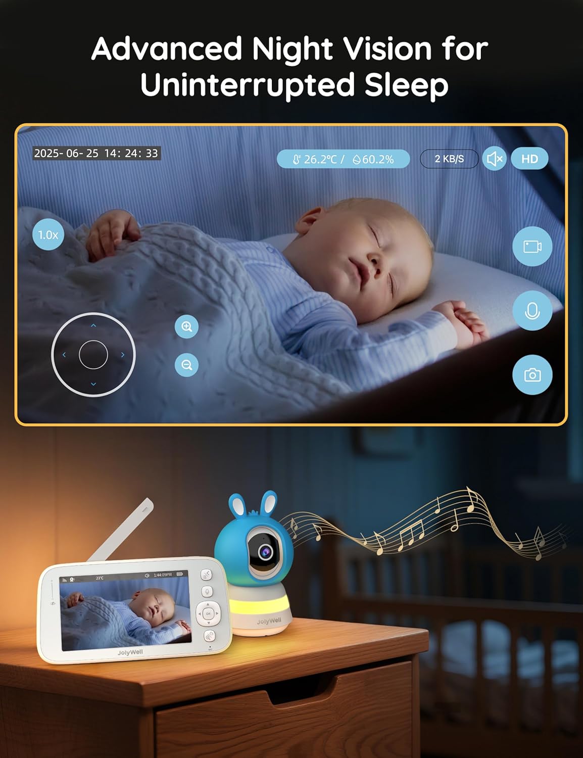 **2K Baby Monitor by [Brand Name] - WiFi Camera with App Control, Motion Detection & Night Vision**