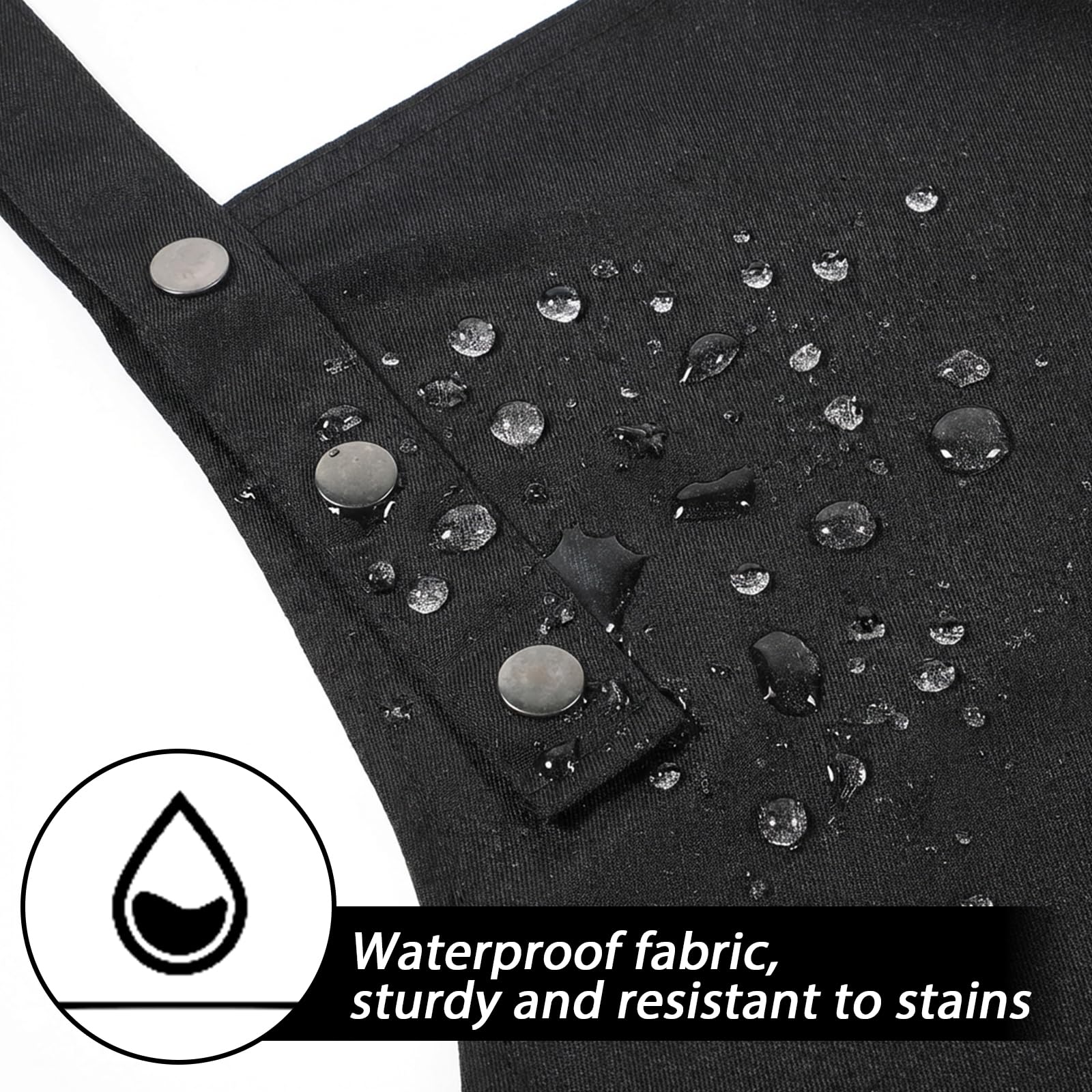 Zyghjort Button Aprons for Women with Pockets, Pottery Aprons Waterproof Chef Cooking Kitchen Apron Artist Painting Garden Chef (M-XXl)