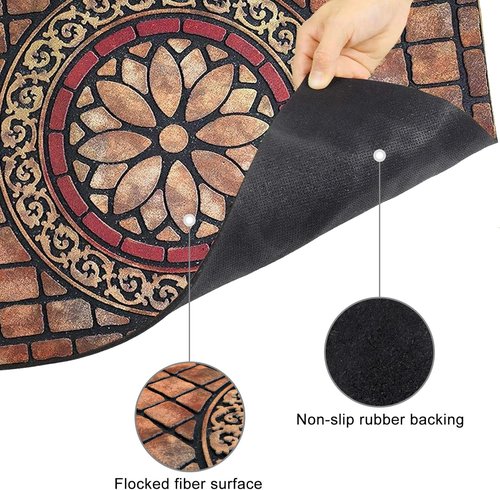 CHICHIC Large Rectangle Entrance Door Mat - Heavy Duty Non-Slip Rubber Back | 24 x 36 Inch for High Traffic Areas