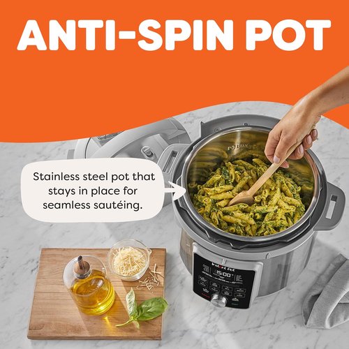 Instant Pot 8-Quart Electric Pressure Cooker - Whisper Quiet 9-in-1 Multi-Function with App & Recipes