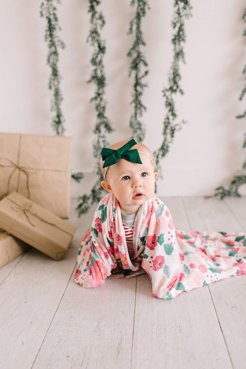 Copper Pearl Large Premium Knit Baby Swaddle Receiving Blanket Holly