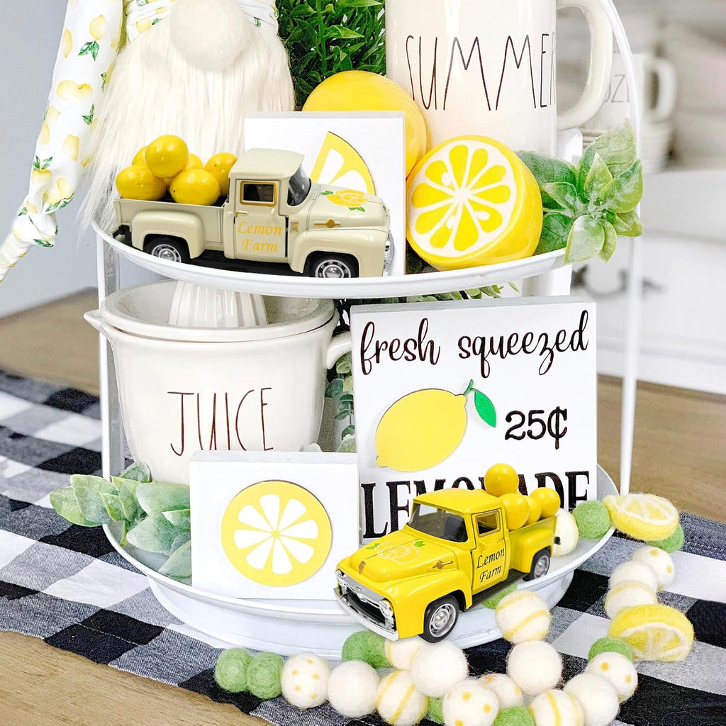 Skiennix Lemon Truck Decor - Mini Fake Lemons for Home & Kitchen | Farmhouse Tabletop Centerpiece