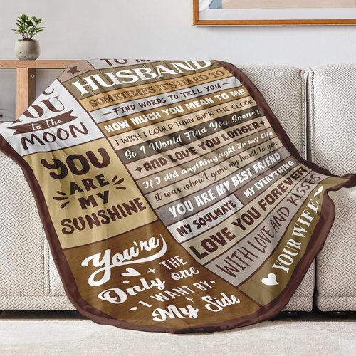 BAOERN Gifts for Husband from Wife - Valentines Day Gifts for Him - Birthday Gift for Husband - Anniversary Wedding Gift for Men - Best Husband's Ever Present - to My Husbands Blanket 60"x80"