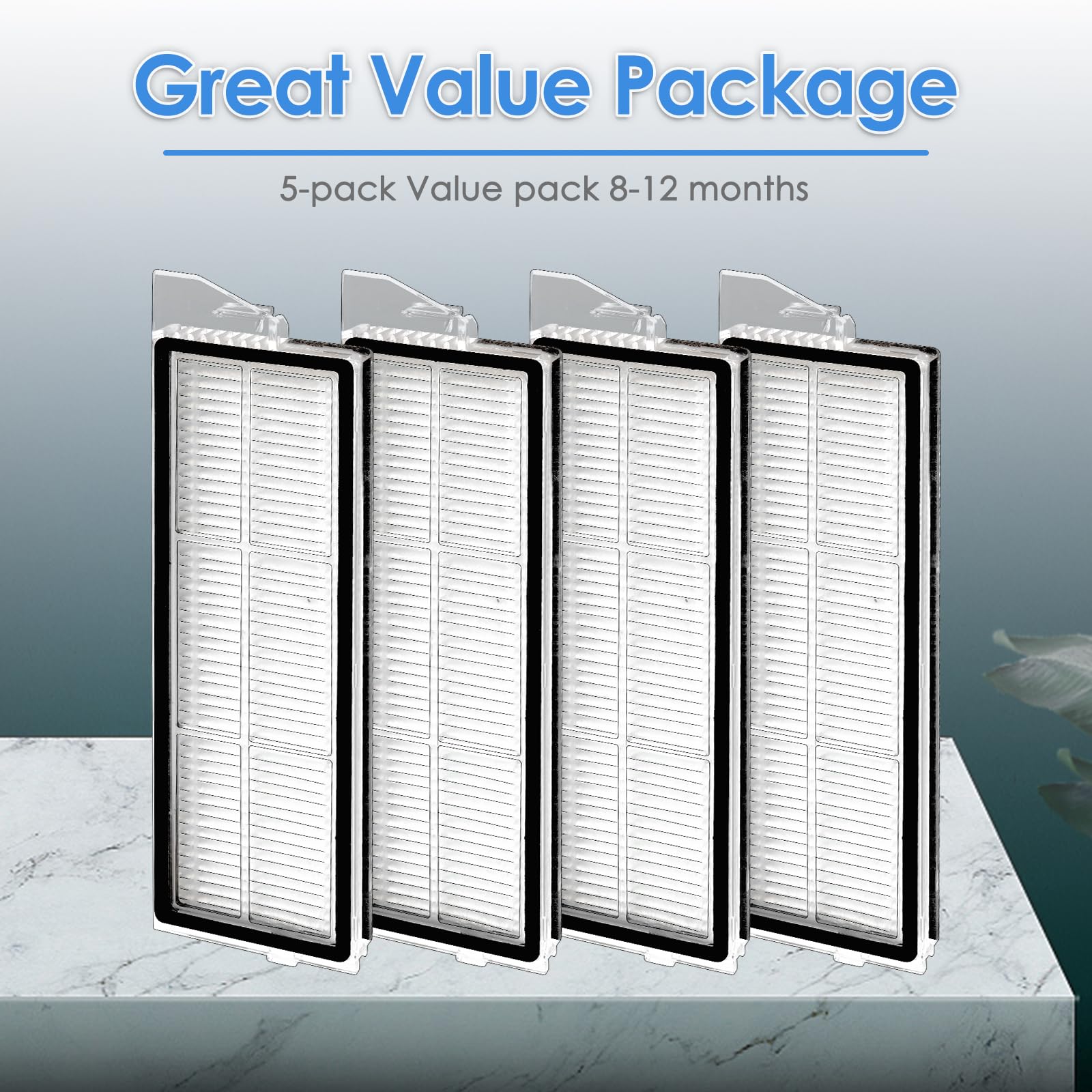 (4 Pieces) S8 MaxV Ultra Replacement HEPA Filters Compatible With Roborock S8 Max Ultra/ S8 MaxV Ultra Robot Vacuum Cleaner, Replacement Parts