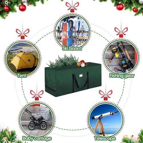 BALEINE Christmas Tree Storage Bag - Heavy Duty Extra Large Design with Reinforced Handles | 9 ft Green