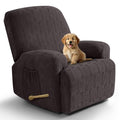 VANSOFY Recliner Chair Covers, 4-Pieces Stretch Recliner Cover Jacquard Soft Reclining Chair Slipcover Furniture Protector with Elastic Bottom for Lazy Boy Recliner(Chocolate)