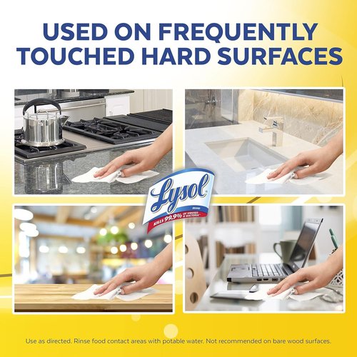 Lysol Disinfectant Wipes - Multi-Surface Antibacterial Cleaning Wipes | Lemon & Lime Blossom, 105 Count