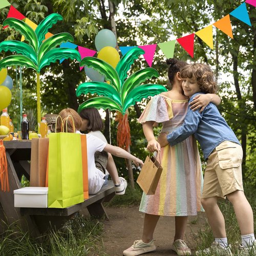 12 Pcs Palm Tree Leaves Balloons,Hawaiian Tropical Green Leaf Balloons,Foil Coconut Tree Leaves Balloon for Birthday Baby Shower Hawaii Luau Tropical Beach Party Supplies