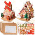 JeVenis Gingerbread House Craft Kit - DIY 3D Build & Paint for Christmas Decor | Fun Arts & Crafts Activity