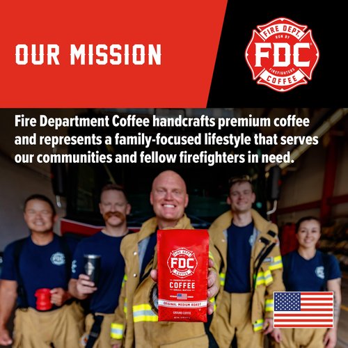 Fire Department Coffee - Gives Back to Firefighters - Cinnamon French Toast Ground Coffee - Roasted in the USA - Ground - Medium Roast - Veteran Owned -12 oz