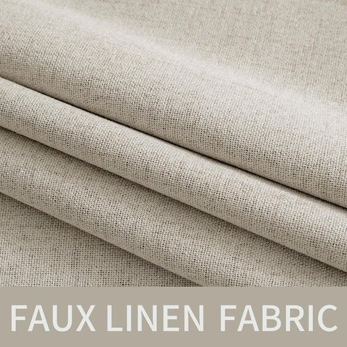 MIULEE 100% Blackout Linen Curtains - Thermal Insulated Cobblestone Grommet Drapes | 52 x 108 Inch (2 Panels)