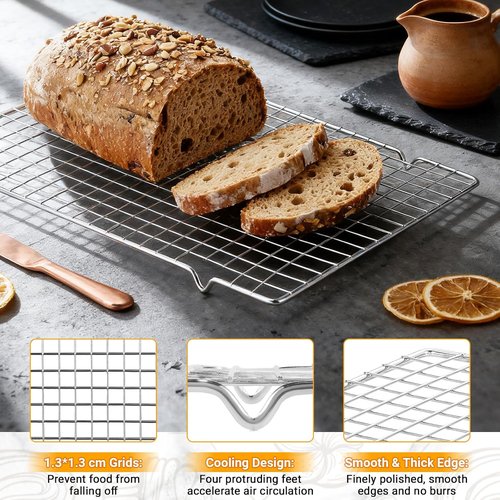 Carbon Steel Baking Pan Set by [Brand Name] - Nonstick Cookie Sheets with Cooling Racks | 13/15/17 Inch, Rust & Warp Resistant