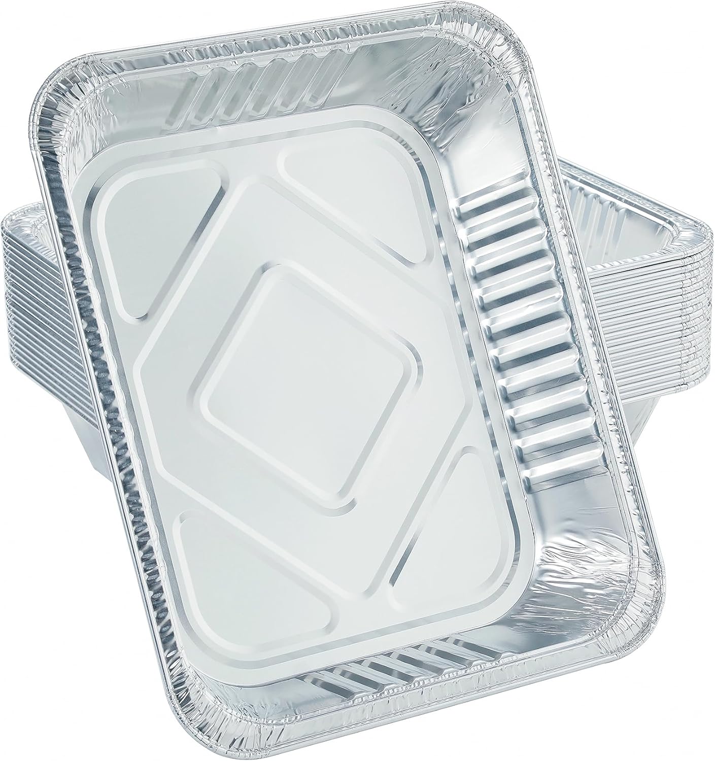 Waytiffer Aluminum Pans - 9x13 Disposable Foil Pans (10 Pack) | Extra Thick Deep Steam Table Pans for Baking & Roasting