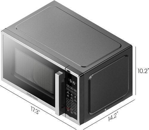 Chefman Microwave Oven - 0.7 Cu. Ft. Digital Stainless Steel | 700 Watts, 6 Auto Menus, Eco Mode, Child Safety Lock