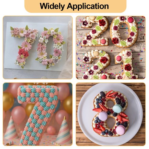 8 Inch Number Cake Mold Baking Forms Moulds,9 Pieces 0-8 Cake Number Stencils,Number Cake Pans,Flat Plastic Mold Numerical Templates Cutting for DIY Cakes/Cookies