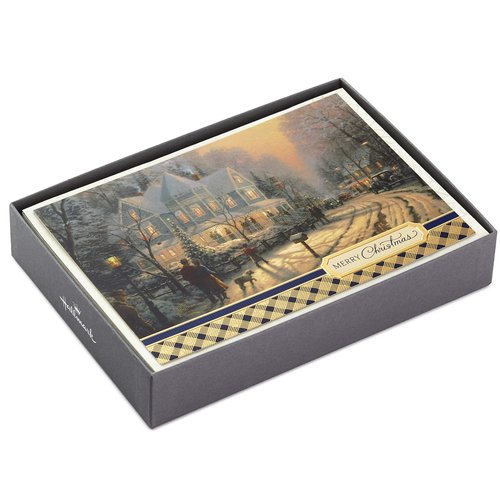 Hallmark Thomas Kinkade Boxed Christmas Cards Assortment (40 Cards with Envelopes and Foil Seals) & Thomas Kinkade Boxed Christmas Cards Assortment (3 Designs, 24 Christmas Cards with Envelopes)