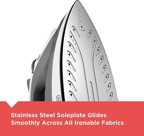 BLACK+DECKER Compact Steam Iron - Stainless Steel Soleplate, Spray Mist, Anti-Drip & Auto Shutoff