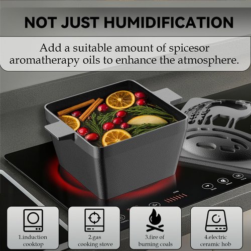 KAPWALL Enameled Cast Iron Wood Stove Steamer, Elk Fireplace Humidifier, 2.7 Quart Capacity, Matte Exterior with Glossy Interior, Wood Stove & Fireplace Accessories for Decoration, Holiday &