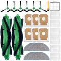 Replacement Parts Accessories Compatible with iRobot Roomba 104,105 Vac/Combo,Q052 Vac/Combo Q0520 105 Essential Vacuum Cleaner,2 Roller Brushes 6 Filters 1 Pre-Filter 4 Mop Pads 6 Side Brushes 6 Bags