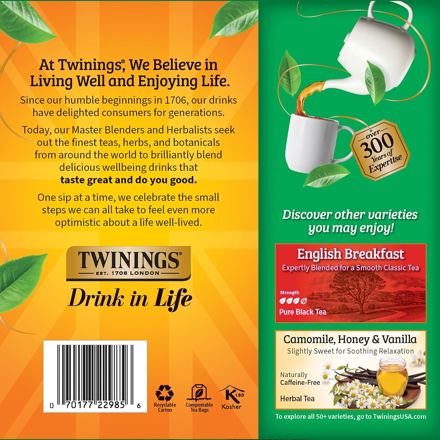 Twinings Irish Breakfast Black Tea - Bold & Flavorful Caffeinated Tea Bags | 100 Individually Wrapped Teabags