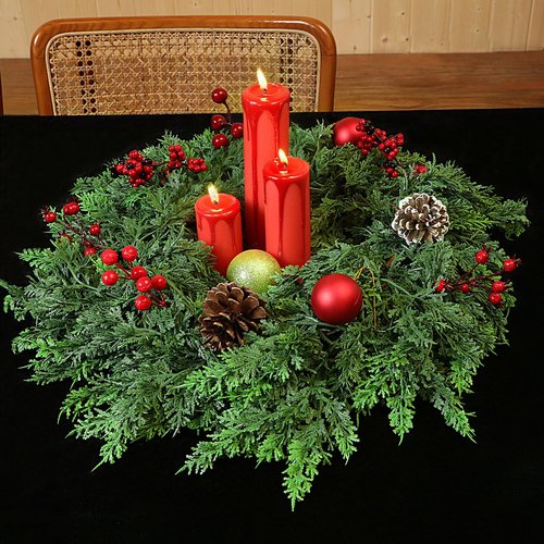12 FT (2 * 6FT) Realistic Artificial Cedar Pine Garland - Thick Lush Full Faux Greenery Garland for Fireplace Mantle, Indoor Outdoor Christmas Holiday Home Party Decorations