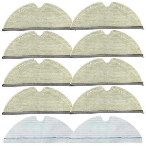 Mop Pad for Roborock Q5 Pro, Q7, Q7 Max, S5, S5 MAX, S6, S6 MAXV, S6 Pure, E-Series, Q5, Q8 Max+, Q8 Max Robot Vacuum Cleaner, 8 Pcs Reusable and 2 Pcs Disposable, Q8 Max Mop Pad Replacement