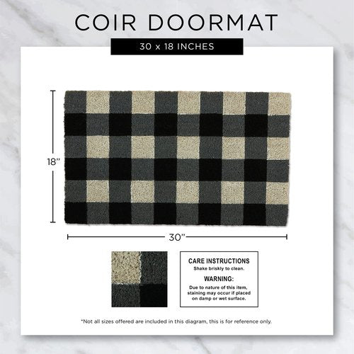 DII Quarantine Doormat Collection, Natural Coir Fiber, Non-Slip PVC Backing, 18x30, Quarantini