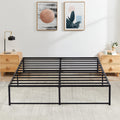 VECELO Full Size Metal Platform Bed Frame No Box Spring Needed 14 Inch Heavy Duty,Matte Black
