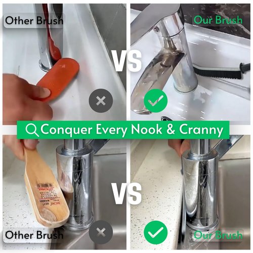 Hard Bristle Crevice Cleaning Brushes for Household use - Multifunctional Crevice Cleaning Tools for Housekeeping & Bathroom Cleaning Tools - Small Cleaning Brushes for Tight Spaces