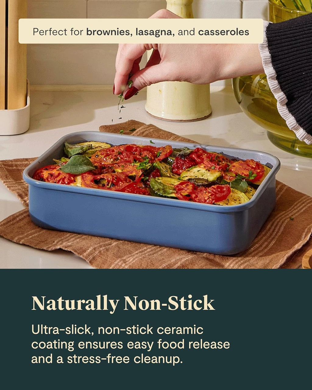 Caraway Nonstick Baking Pan Duo - 9” x 6.5” Deep Ceramic Pan, Non-Toxic & PFOA Free - Gray