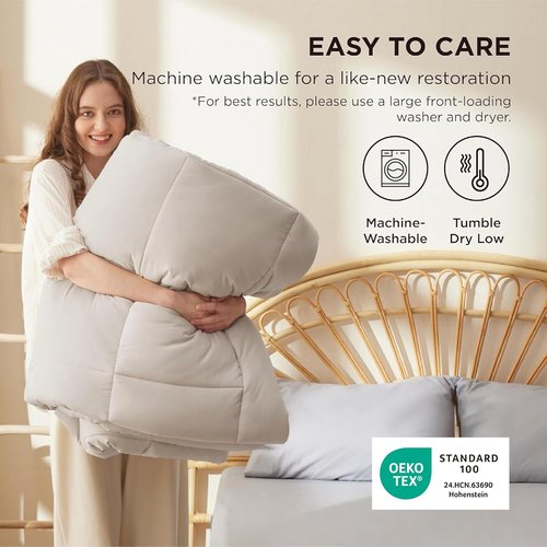 Bedsure Comforter Duvet Insert - Quilted Twin Size All-Season Down Alternative Bedding | GentleSoft, 88 x 68 Inches