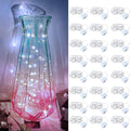Skiennix 24 Pack LED Fairy Lights - Waterproof 7FT Silver Wire String Lights for DIY Christmas Decor