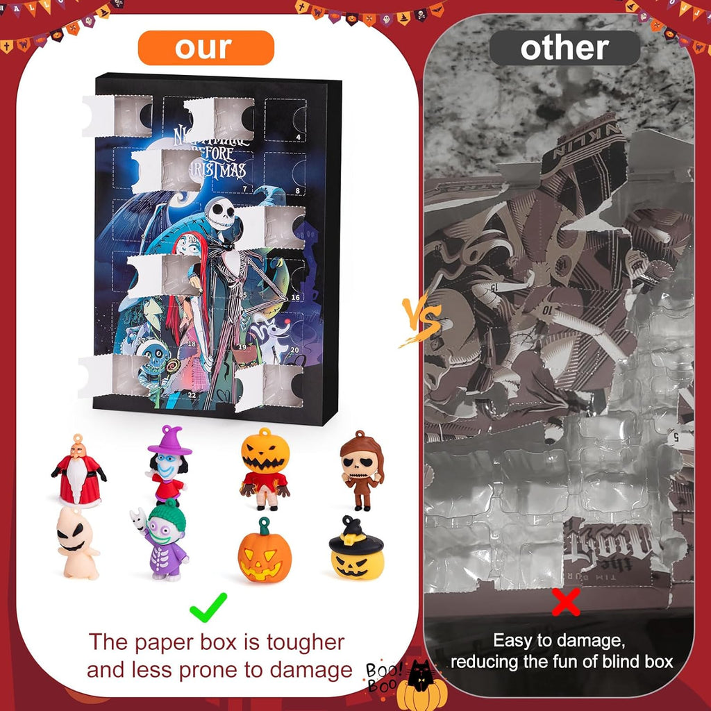 Skiennix Nightmare Advent Calendar - 24 Collectible Surprises for Kids & Adults | Halloween Countdown Fun