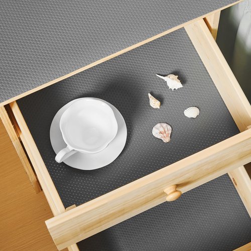 ALIUNI 100% EVA Shelf Liner for Kitchen Cabinet, 24" x 360" Drawer Liners Non Adhesive Non Slip Waterproof Plastic Paper, Dresser Pantry Bathroom Refrigerator Protector, Grey