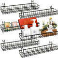 Blulu 6 Pcs Black Wire Baskets Hanging Wire Basket with Hooks Black Wall Grid Panel Metal Wall Basket Organizer for Storage Bathroom Plants Kitchen
