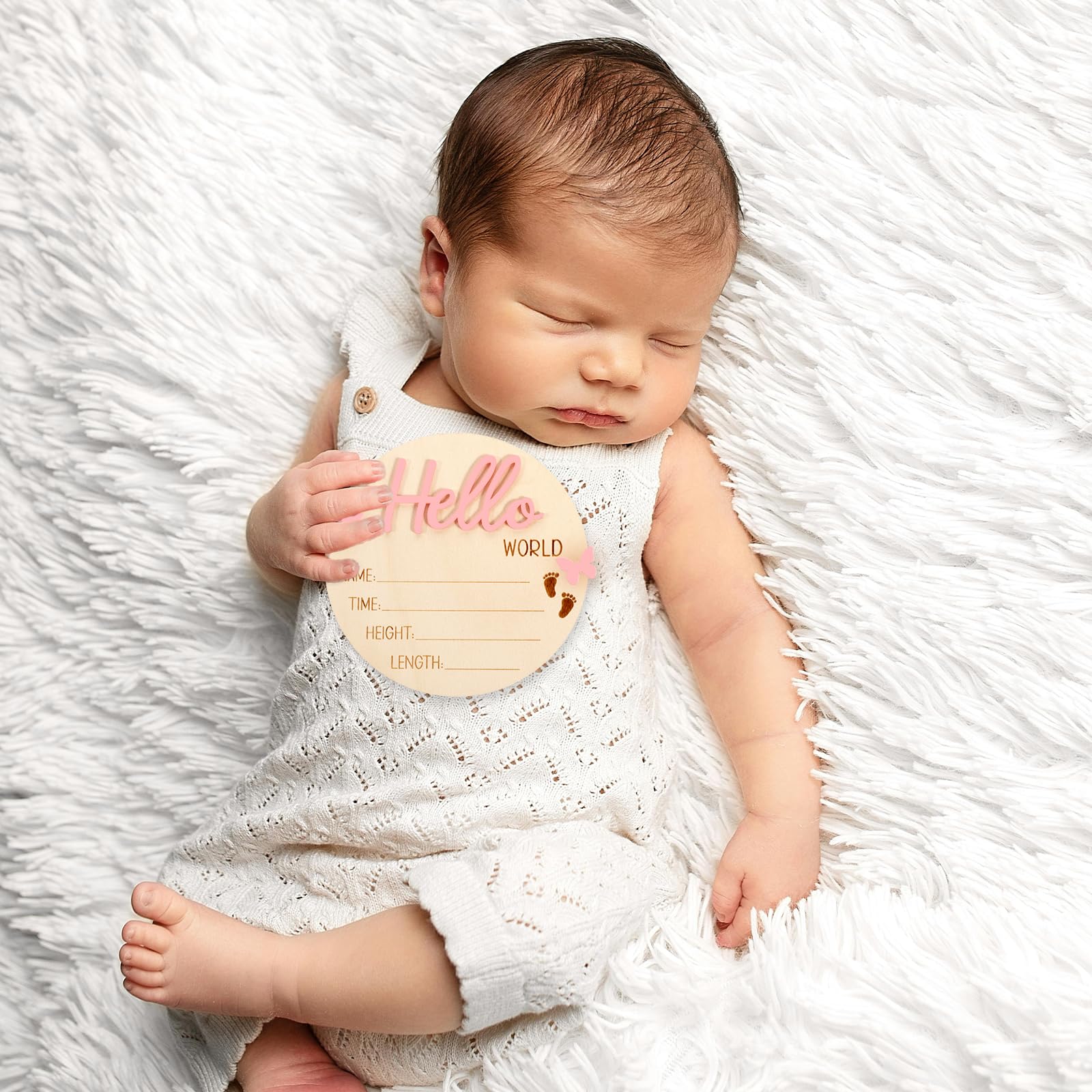 1 PCS Baby Name Sign, Pink Baby Name Announcement Sign, Wooden Newborn Sign, Newborn Name Sign for Hospital Sign, Baby Custom Name Sign for Newborn Baby