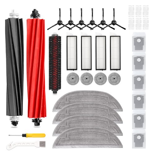 33 PCS S8 MaxV Ultra Accessories Kit for Roborock S8 Max/MaxV Ultra Robot Vacuum,6 Scent Tablets,1 Cleaning Brush,1 Set Main Brush,4 HEPA Filters,4 Mop Cloth,4 Edge Mop Cloth,6 Side Brushes,6Dust Bags