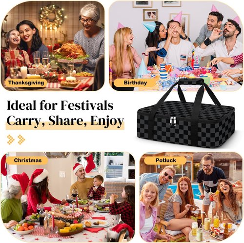 Coobiiya Insulated Casserole Carrier - Keeps Food Hot or Cold | Portable Tote for 9" x 13" Dishes