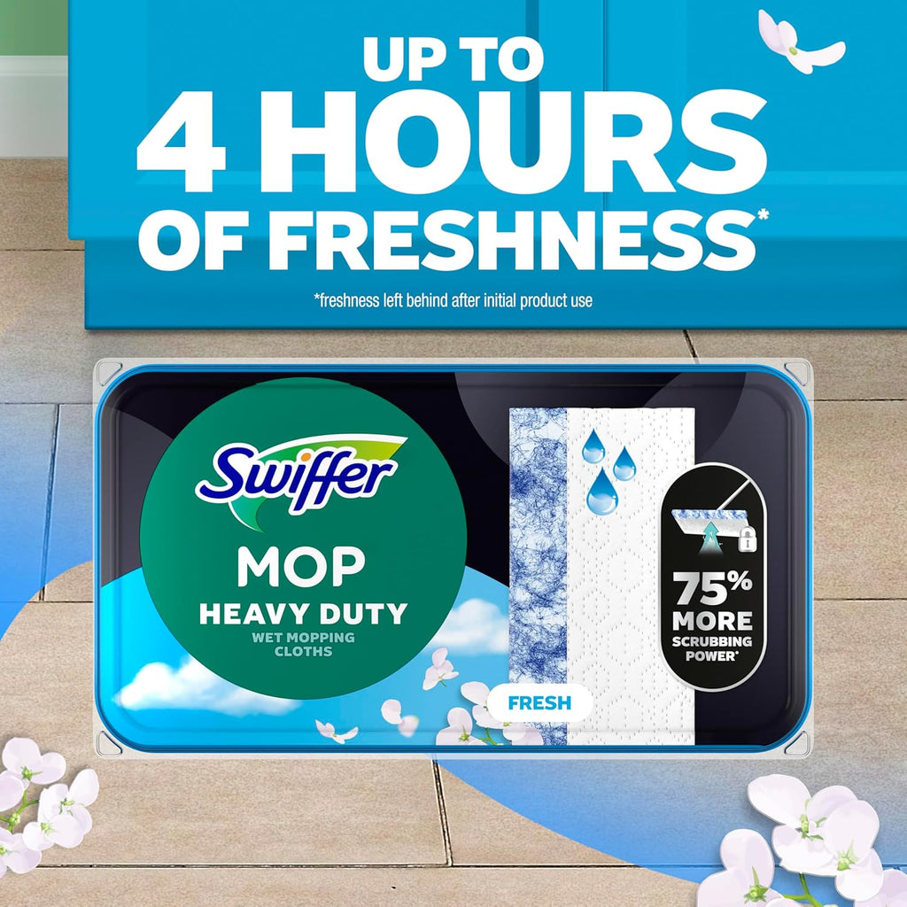 Swiffer Heavy Duty Mop Refills - Multi-Surface Cleaning Cloths with Outdoor Fresh Scent | 20 Count